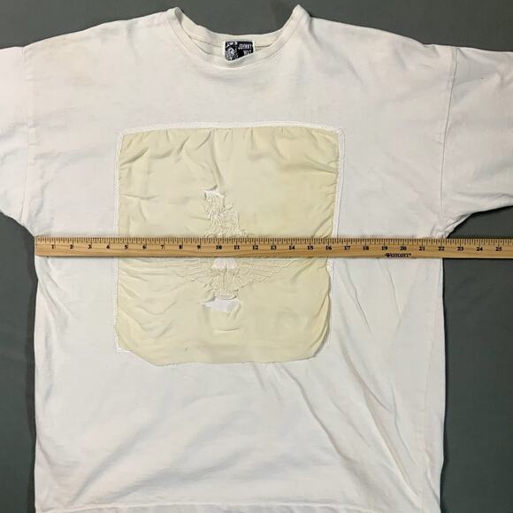 Johnny Was One Size White Boxy Off-White T-Shirt Salvage Condition for Repurpose - Picture 5 of 12